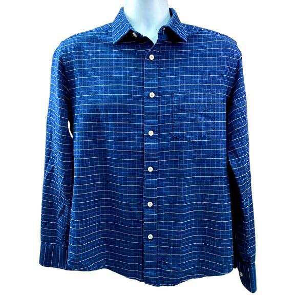 UNTUCKit Shirt Mens Medium Blue Check Slim Long Sleeve Wrinkle Free - Picture 1 of 8